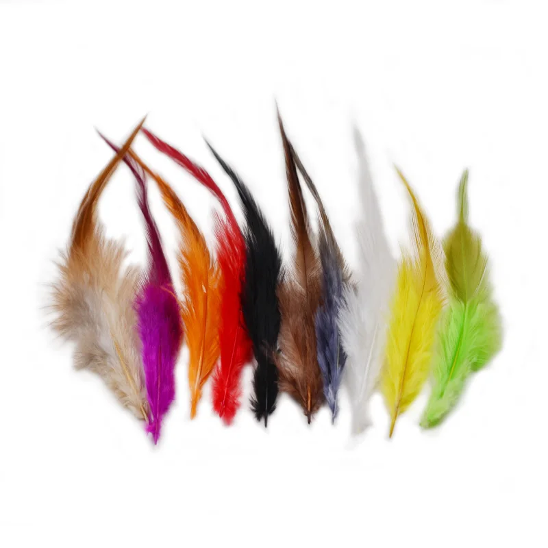 50 unids/pack atado de moscas silla de gallo plumas para piernas de insectos alas 10 colores opcionales plumas de gallo Schlappen moscas Streamer