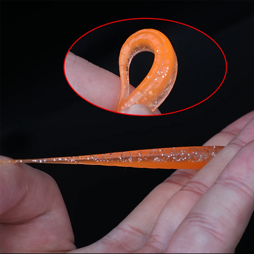 Hanlin 5 uds 50/63/70mm señuelo suave Wobblers Señuelos de Pesca cebo de silicona Shad gusano pesca de carpa Artificial lubina aparejos de pesca - imagen 3