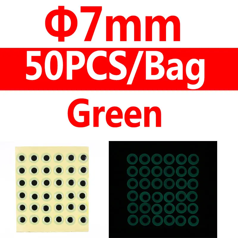 7mm green 50pcs