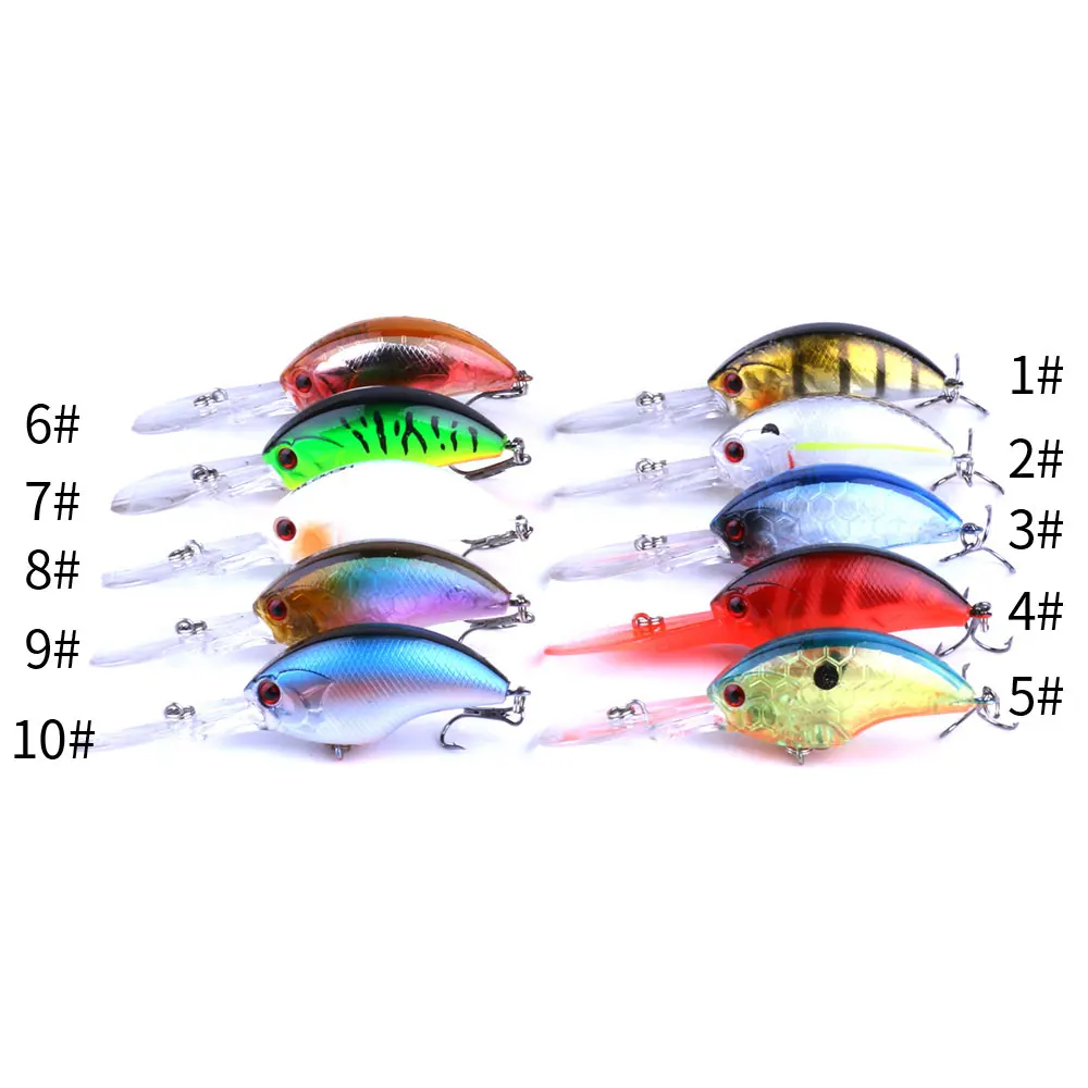 HENGJIA 13G 9CM Señuelos de Pesca cebo de manivela de roca Crankbait Minnow Bass anzuelos triples nadar señuelo duro cebos Wobbler lengua larga y grande - imagen 4