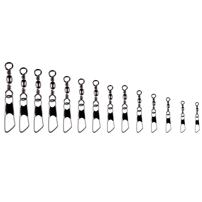 Gancho de pesca de barril de latón, 10 unids/caja, anillos sólidos, Conector de línea, herramienta de aparejos giratorios de enclavamiento - imagen 3