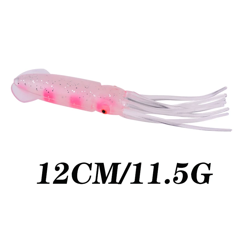 Señuelos blandos con forma de pulpo para Pesca nocturna, cebo Artificial brillante de goma, 12cm, 11,5g, 1 unidad - imagen 2