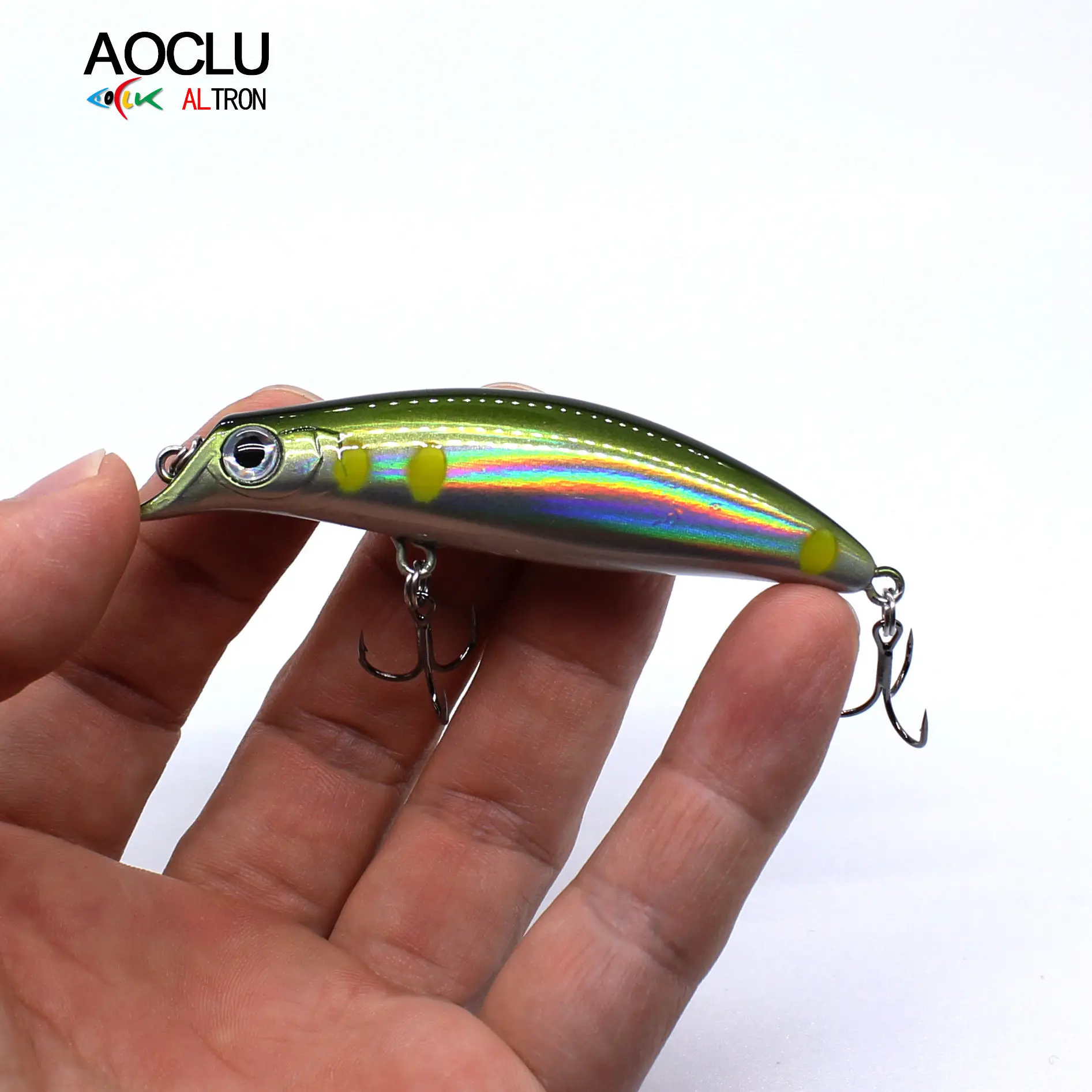 AOCLU Topwater Hybird Swimmer, cebo duro de 75mm y 6,5g, señuelo para pececillos, trucha, pesca en barco, pintura UV que brilla en el agua - imagen 5