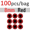 8mm Red 100pcs