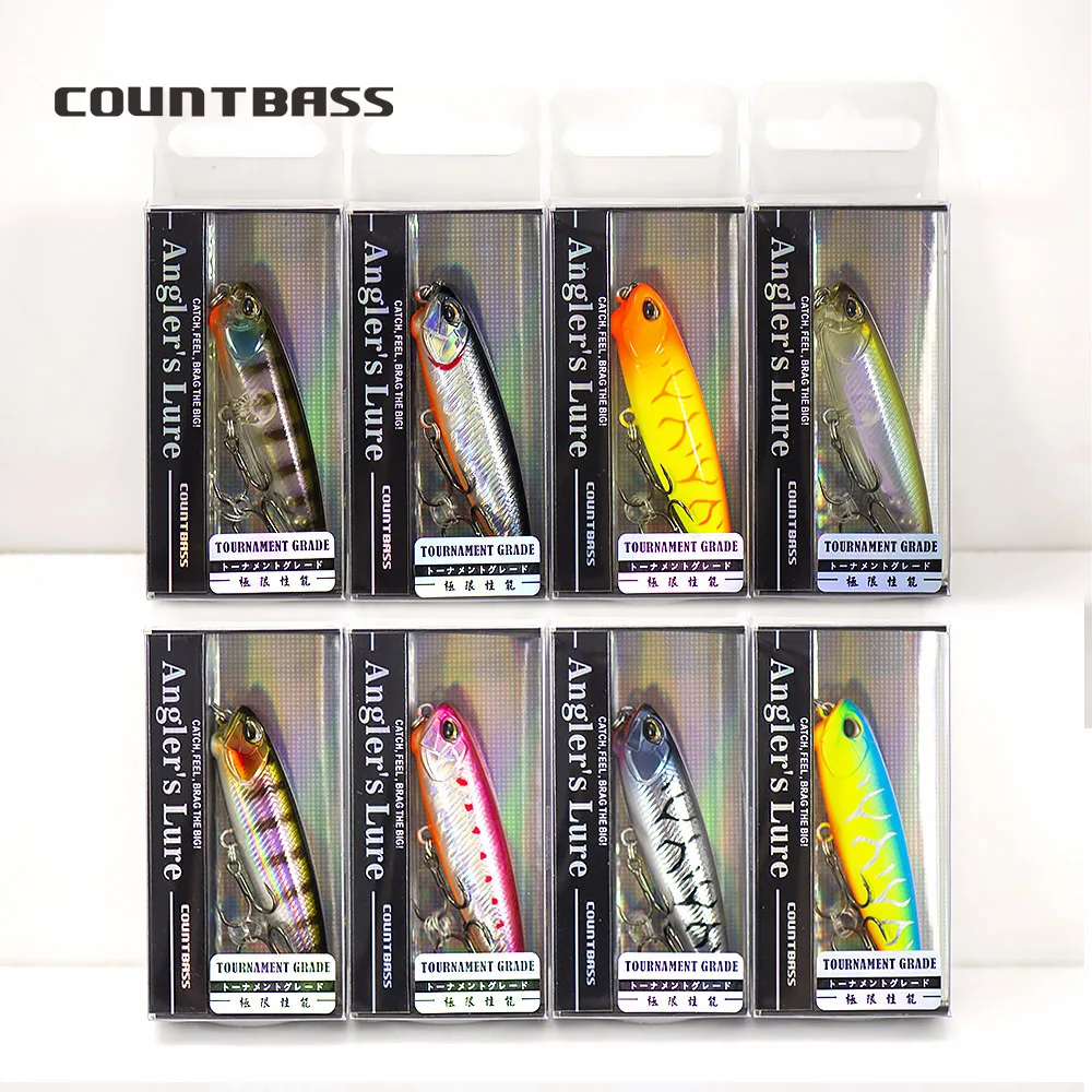 COUNTBASS-cebos para caminar, 65mm, 85mm, 100mm, Señuelos de pesca en superficie, palo flotante, Wobblers, Leurre de superficie, aparejos de pescador