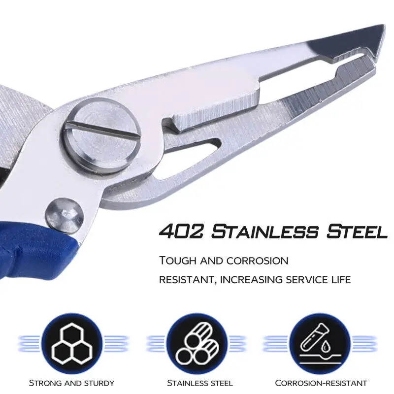 FLYSAND-Alicates de pesca, tijera de línea trenzada, cortador de señuelos, removedor de anzuelos, aparejos de pesca, pinzas multifunción - imagen 4