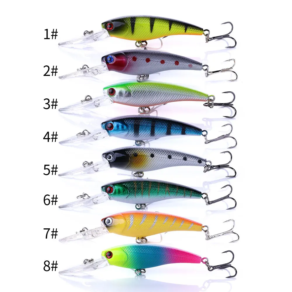1 Uds 9cm 8g Minnow Pesca Jerkbait buceo profundo Wobbler cebo duro Artificial Lucio carpa Crankbait aparejos de señuelo de Pesca - imagen 3