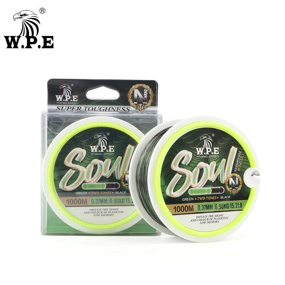 W.P.E-sedal de pesca de nailon de 1000m, hilo de pesca de monofilamento de 0,28mm-0,40mm, 11,3 LB-25lb, alimentador de carpa, aparejos de alambre de pesca con mosca - imagen 5