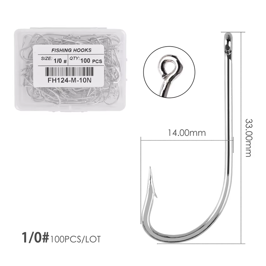 Anzuelo Mar Offset Acero Inoxidable Vástago Largo - imagen 4