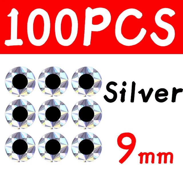 100pcs 9mm Silver