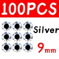 100pcs 9mm Silver