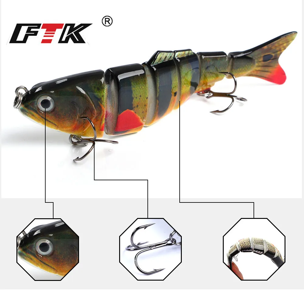 Señuelo de pesca de lápiz duro de 6 segmentos, 22g, 12cm, para lubina, Jerkbait, pececillo multiarticulado, Swimbait, Crankbait, Wobblers - imagen 5