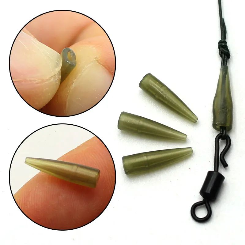 Accesorios de pesca de carpa, Mini mangas antienredos, tubo de alineación de línea para aparejo de pesca de carpa, aparejos de Terminal de aparejo de pelo, 50 Uds. - imagen 4