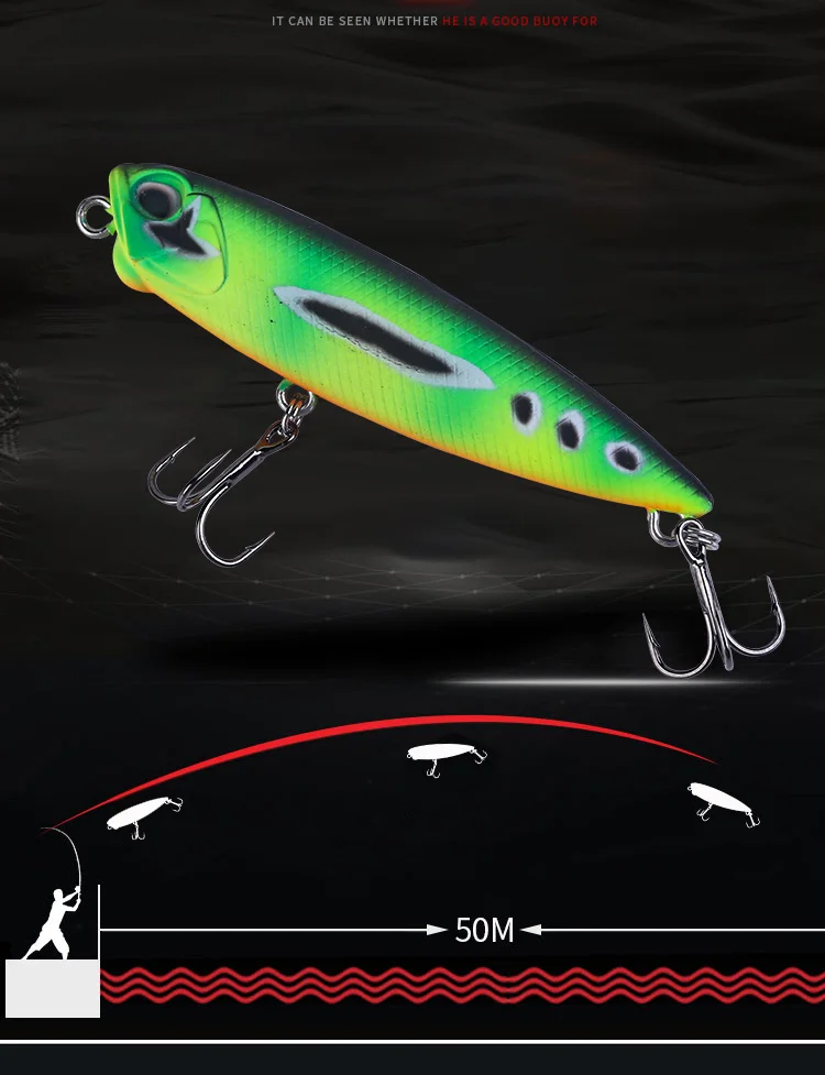 BassLegend-señuelo de pesca, superficie Realis, Pencil Popper, Bass Pike, Walk The Dog, WTD, 65mm, 6g, 100mm, 14g