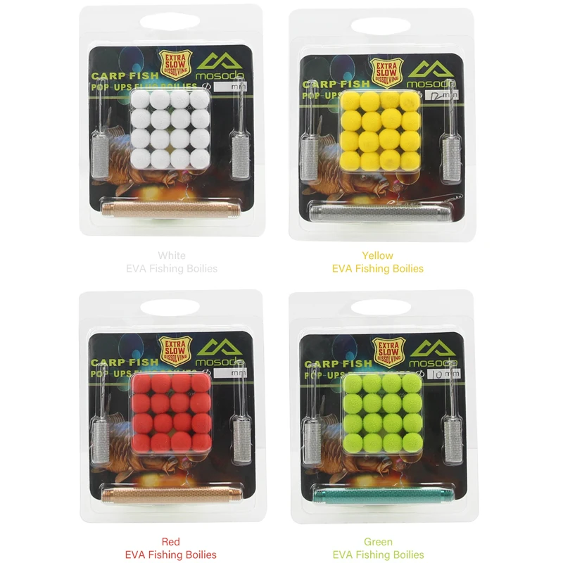 Mosodo-Boilies de pesca de carpa, cebo flotante Eva de 10mm, 12mm, 14mm, 16 Uds., 9 Uds., 6 uds., señuelo emergente en embalaje de tarjeta - imagen 4