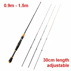 ZZ100 Sección corta portátil 30 cm barco ajustable balsa de hielo caña de pescar puntas de titanio o semitanio 0,9 m 1,0 m, 1,2 m, 1,3 m 1,5 m