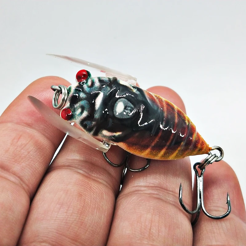 Señuelos biónicos de Pesca, cebos duros artificiales de 5cm y 6g, simulación de Cicada Wing Topwater, Wobbler, 1 unidad - imagen 3