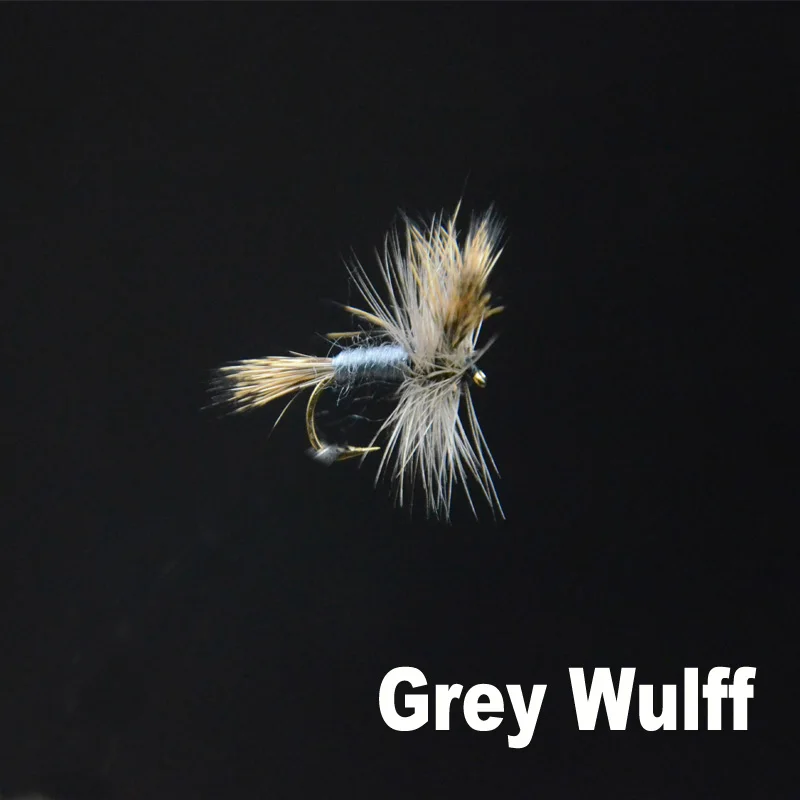 Mosca seca Royal Wulff detalle de cuerpo rojo
