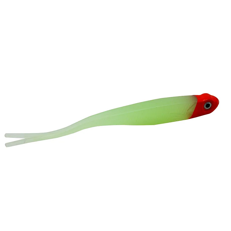 Señuelo suave con cola de horquilla, cebo para pesca abierta en el vientre, señuelos artificiales de 13cm/8,4g, lote de 4 piezas en oferta - imagen 4