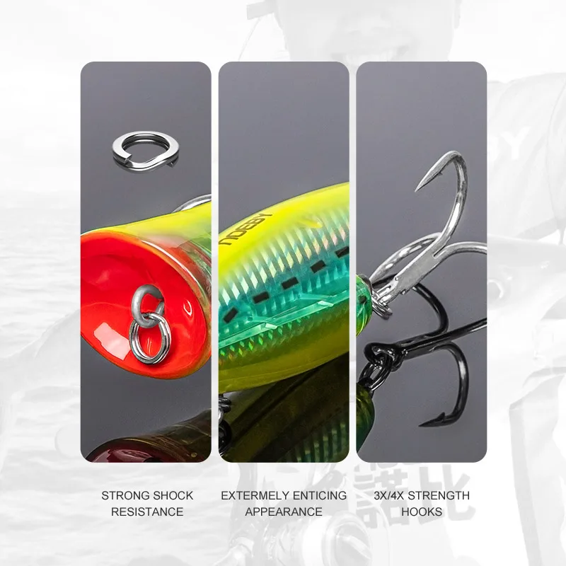 Señuelo de pesca Noeby Popper, 120mm, 43g, 160mm, 78g, 200mm, 154g, Wobblers de superficie, cebo duro Artificial de agua salada para aparejos de pesca GT - imagen 5