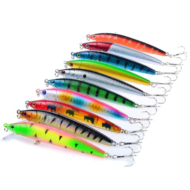 Señuelo de pesca con ojos 3D, anzuelos triples de 10cm y 8g, anzuelos duros, anzuelos triples flotantes, 1 piezas - imagen 2