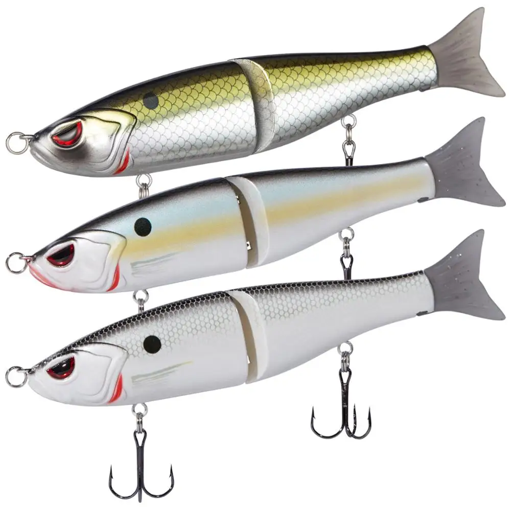 Bassdash Swimbaits señuelo de pesca de lubina, cebo duro para lubina, Lucio, trucha, Glide, 17,8 cm/62,5g, 11,5 cm/18,4g, paquete de 3 - imagen 2