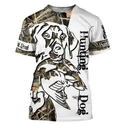 Camiseta manga corta unisex estampado caza de pato para verano