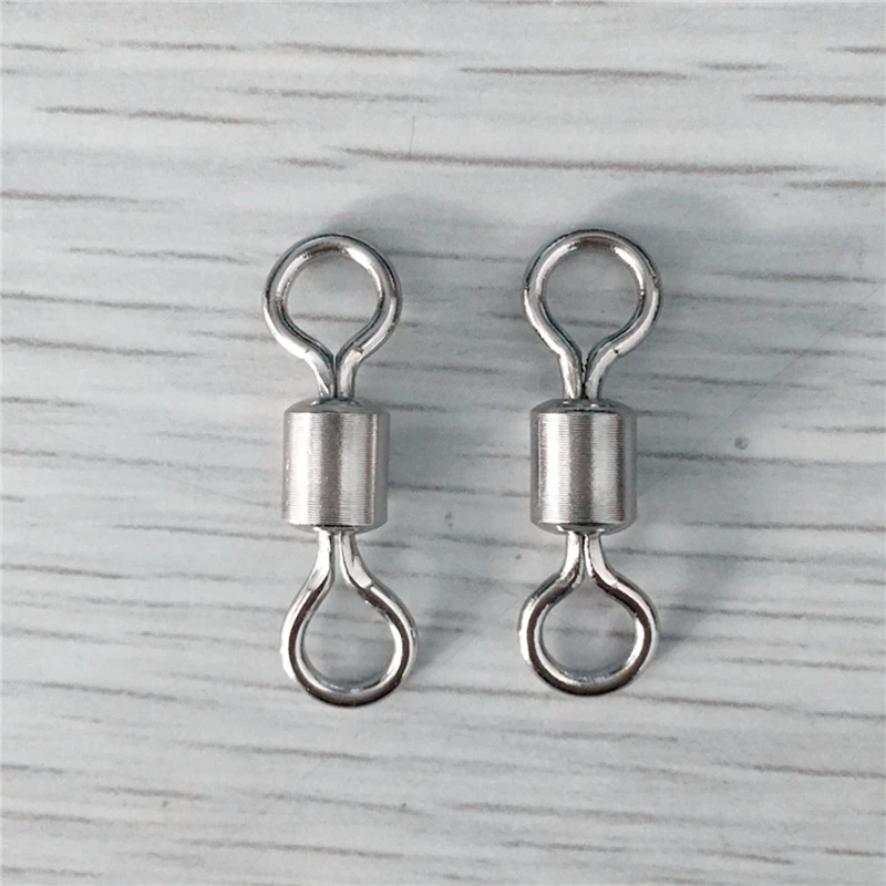 Conector giratorio de rodamiento blanco y plateado, anzuelo de cebo, accesorios de aparejos de Pesca de cobre, venta al por mayor