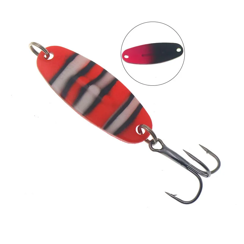 Cuchara giratoria de Metal, 1 unidad, 4g, señuelo de Pesca duro, trucha, Lucio, Pesca, Peche, anzuelo triple - imagen 5