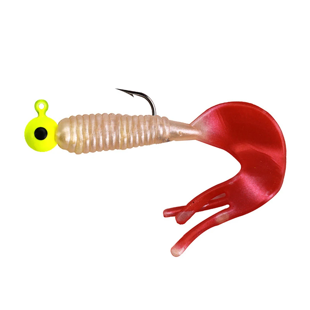 Señuelo de gusano de cola de 3 puntas, cebo de pesca de gusano suave, 8,5 cm, 2g, Software realista, Señuelos de Pesca falsos, aparejos de pesca de carpa de goma - imagen 3