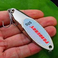 Señuelos de Pesca con cuchara plateada VIB de Metal, 3g-60g, cebo Artificial con lentejuelas, anzuelo triple, herramienta Wobblers Spinner, aparejos de mar, 1 Uds.