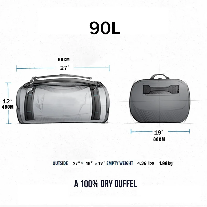 Bolsa de lona sumergible impermeable hermética, mochila seca para kayak, canotaje, Rafting, motocicleta, viajes, Camping, aventura al aire libre - imagen 4