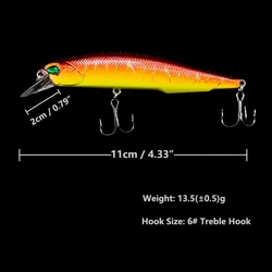 Señuelos minnow con sonido para lubina y lucio, pesca artificial