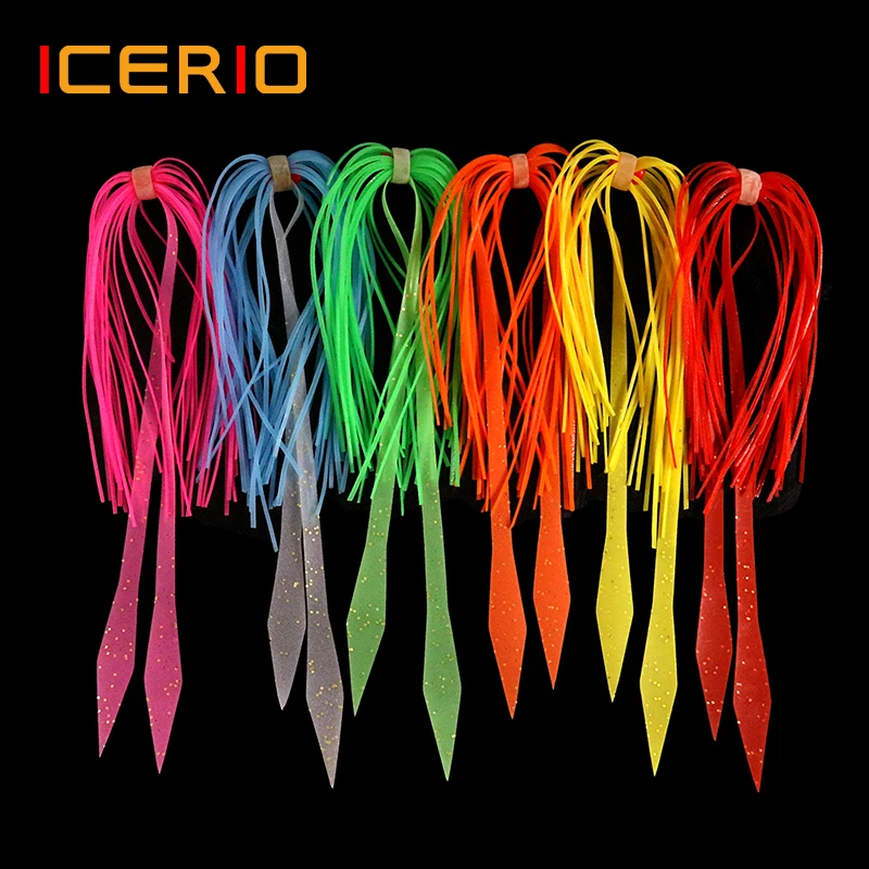 ICERIO-falda de goma de silicona para remolque, reemplazo para Jigs deslizantes, Tai Kabura, pulpo, calamar, pargo, señuelo de pesca, 10 Uds.