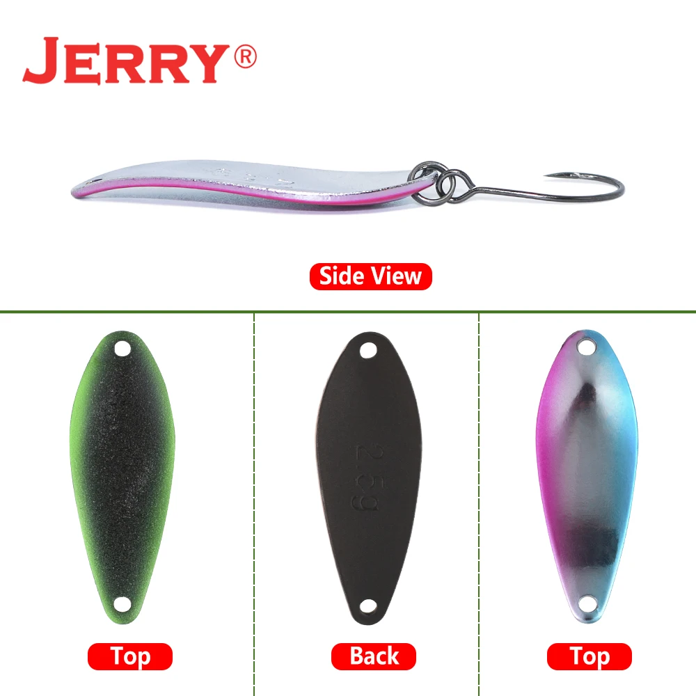 Jerry Lacerta-señuelos tipo cuchara giratoria para pesca, 1,9g, 2,5g, Aera, trucha, Trolling, anzuelos individuales, Micro señuelos duros - imagen 3
