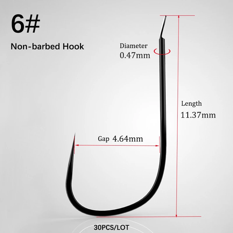 Non-barbed hook 6