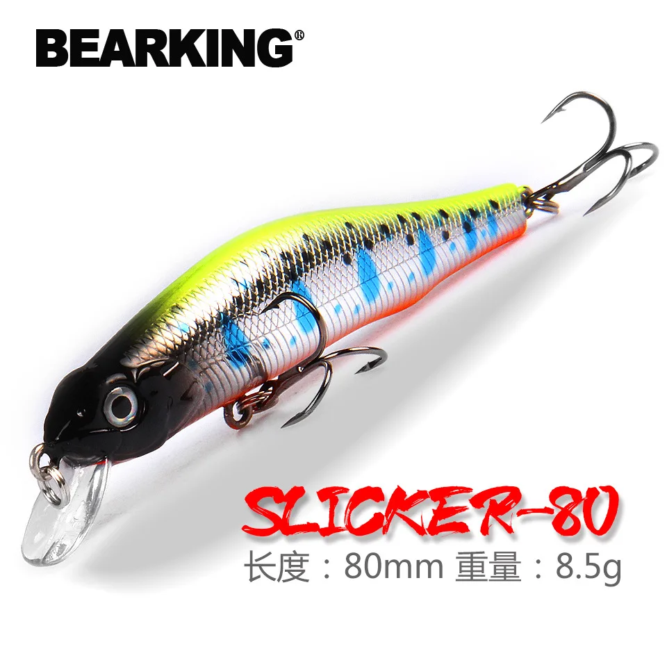 BEARKING-Señuelos de Pesca con imán, 80mm, 8,5g, peso profesional, manivela minnow, modelo caliente, aparejos de cebo Artificial