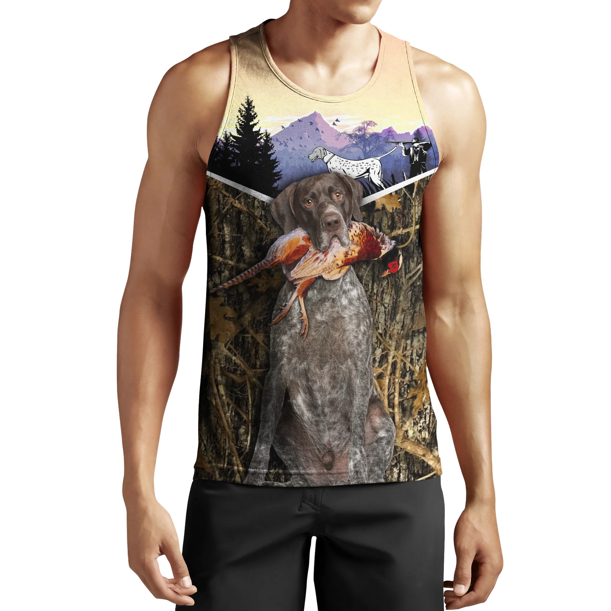 Hermosa caza de faisán, chaleco con estampado 3D para hombre, camiseta sin mangas de moda Harajuku, ropa de calle de verano, camiseta sin mangas Unisex BX010 - imagen 3