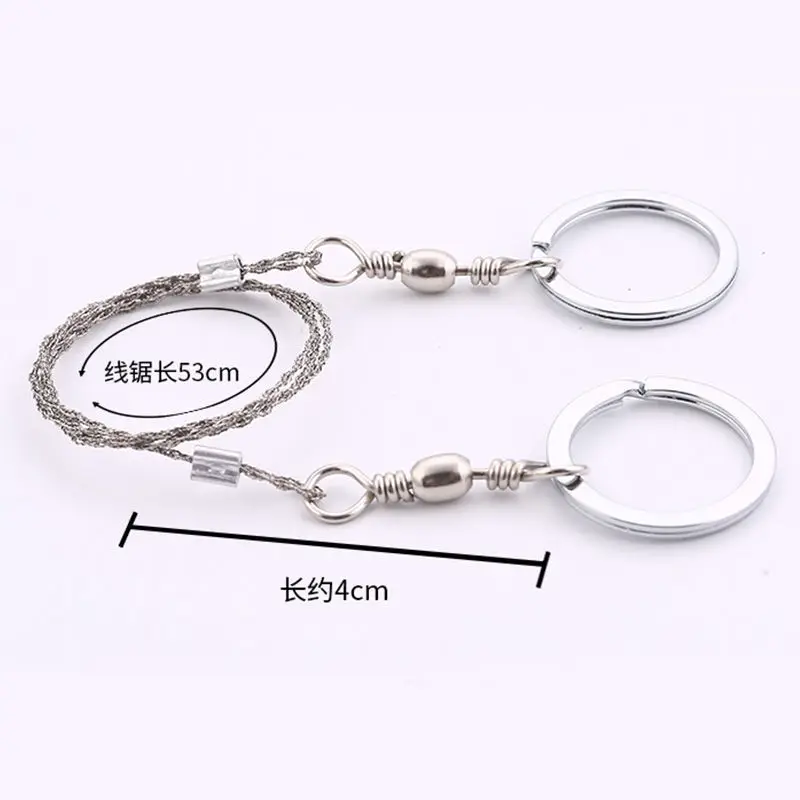 Sierra de alambre portátil de acero inoxidable de 60cm, herramienta de supervivencia de emergencia para acampar, senderismo, viajes al aire libre, Kits de cables con mango para dedo - imagen 3