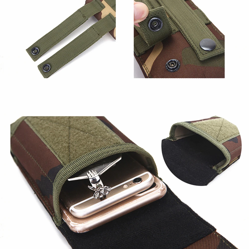 Bolsa de camuflaje para exteriores, soporte táctico para teléfono del ejército, funda para cinturón deportivo, impermeable, de nailon EDC, bolsas de camuflaje deportivas para caza en mochila - imagen 4