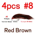 4PCS Sz 8 Red-Brown
