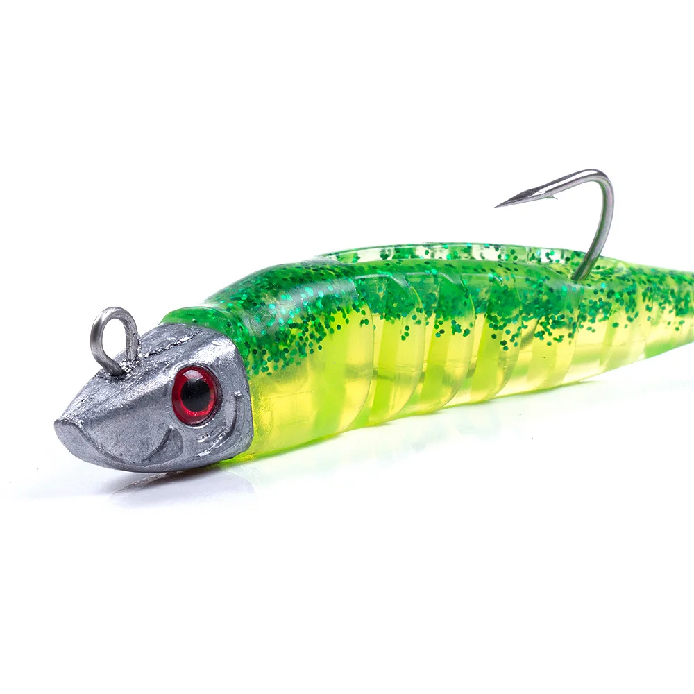 HENGJIA Jigging Head cebo de silicona suave Wobblers 9cm15g 11cm 25g Pesca en el mar Señuelos blandos Swimbait Peche para lubina Lucio Leurre - imagen 5
