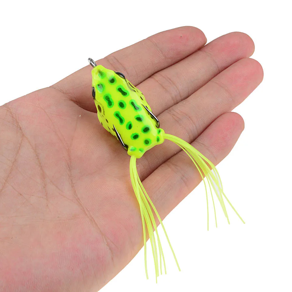 POETRYYI-señuelo de rana de 6G/4,5 cm, cebo de tubo suave, de pesca de plástico con anzuelos, ojos artificiales 3D de rana Topwater Ray - imagen 3