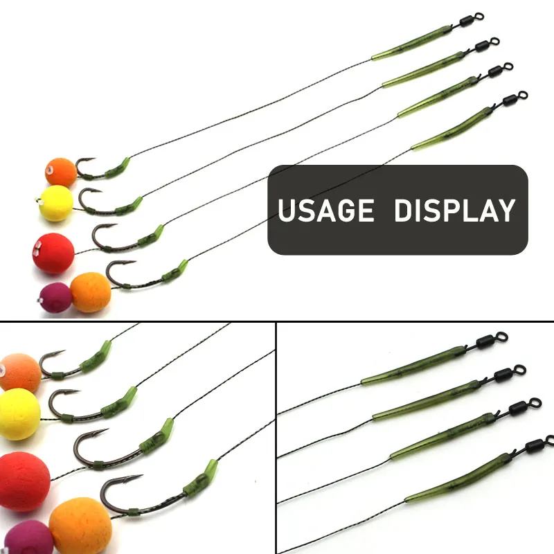 Aparejos de pelo de Pesca de carpa, 6 piezas, anzuelo de Pesca de carpa listo para usar, tamaño 2 #4 #6 #8, accesorios de equipo de aparejos de Pesca - imagen 4