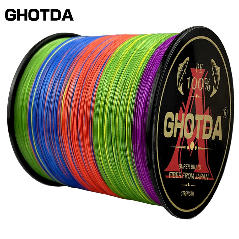 GHOTDA-sedal de pesca de PE de 100M, línea de multifilamento suave trenzada de 4 hebras, fundición ultralarga, 10-80LB - imagen 3
