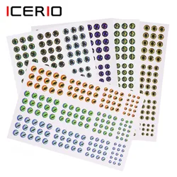 ICERIO-ojo de pez holográfico 3D, 2196 piezas, simulación de pesca con mosca, ojos artificiales para Streamer, fabricación de señuelos de mosca