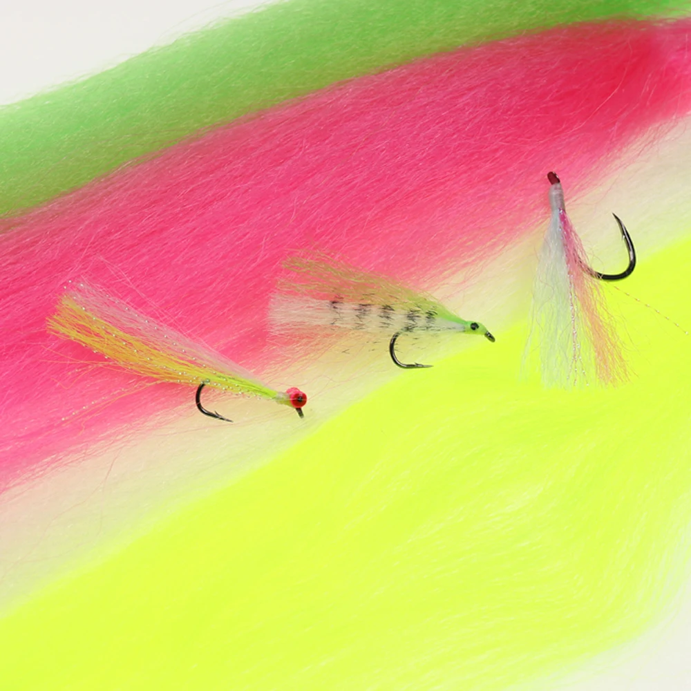 Wifreo, 1 paquete, 30CM, serpentina de fibra de pececillo rizado prensado, fibras de mosca, Material de atado de cabeza de plantilla para pesca con mosca, señuelo de lubina - imagen 4