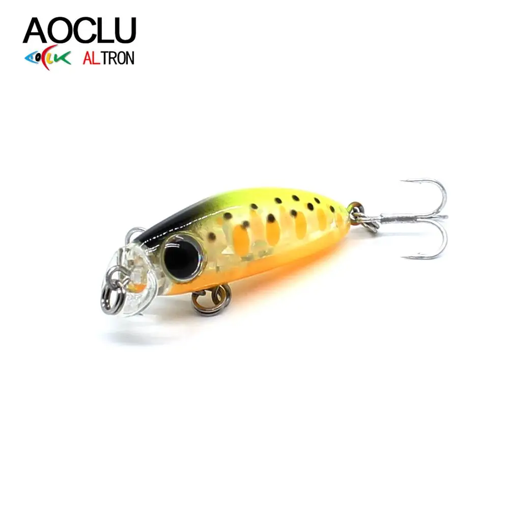 AOCLU-Mini señuelo de cebo duro de pececillo flotante, pequeño, babero corto, buzo poco profundo, ojos grandes 3D, pesca en roca de playa, 35mm, 2,1G - imagen 4