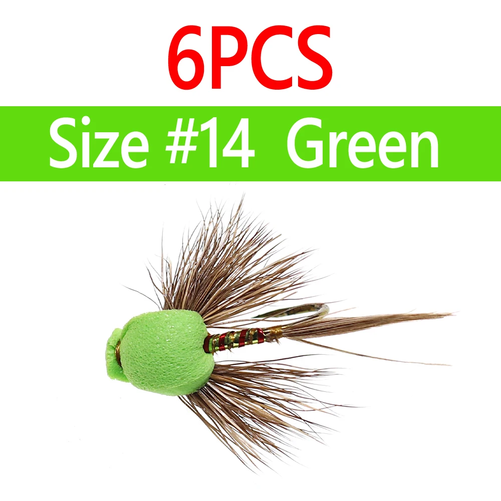 6pcs size 14 green