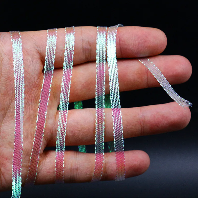 Juego de 10 yardas de atado de moscas, parte trasera trenzada nacarada de 5mm de ancho, trenza de diamante plano, cremallera trasera de camarones, caja de ala de ninfa, materiales para atar moscas - imagen 2